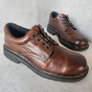 Vintage Y2K Dr. Martens oxford shoes men's 10 brown leather 9369 chunky Made UK